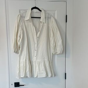 Elegant White Button-Up Women's dress
